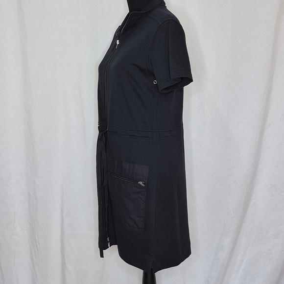 Jordan Taylor 100% Cotton Full Zip Cinch Waist Zip Pocket Coverup Dress - Size M - Picture 3 of 10